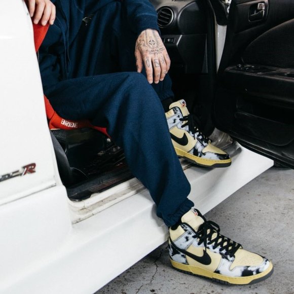 Nike Dunk High 1985 Black Acid Wash Unisex - NEW - Picture 4 of 13